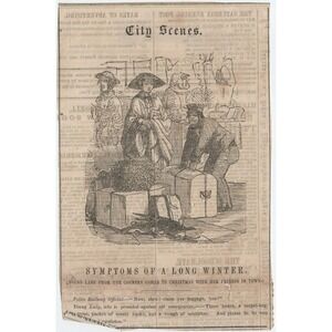 Antique 1850s Saturday Evening Post Clipping City Scenes Woodcut Illustration
